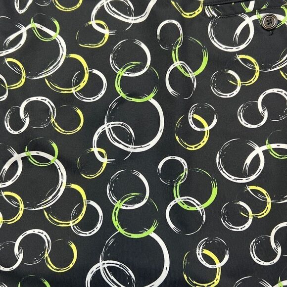 Greg Norman Skort Skirt Women's Large Black Green Circle Print Knit Stretch Golf - Picture 5 of 8